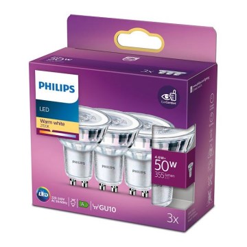 SETTI 3x LED-polttimo Philips GU10/4,6W/230V 2700K