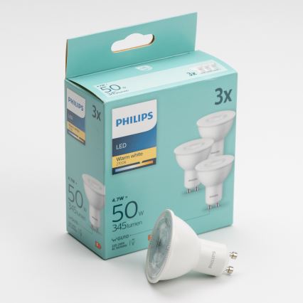 SETTI 3x LED-polttimo Philips GU10/4,7W/230V 2700K