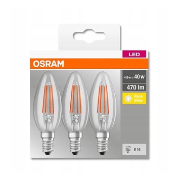 SETTI 3x LED-polttimo VINTAGE B40 E14/4W/230V 2700K - Osram