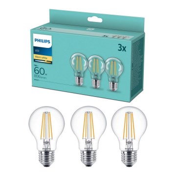 SETTI 3x LED-polttimo VINTAGE Philips A60 E27/7W/230V 2700K