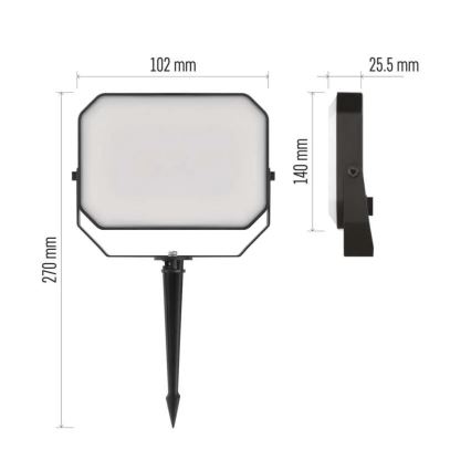 SETTI 3x LED RGBIC Himmennettävä ulko valonheitin GoSmart LED/14W/230V 3000-6500K IP65 Wi-Fi Tuya
