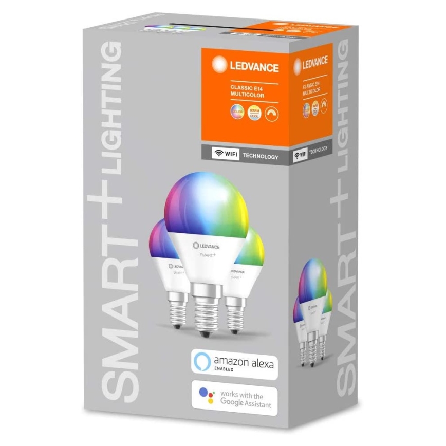 SETTI 3x LED RGBW Himmennettävä lamppu SMART+ E14/5W/230V 2700K-6500K Wi-Fi - Ledvance