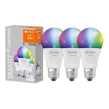 SETTI 3x LED RGBW Himmennettävä lamppu SMART+ E27/9W/230V 2700K-6500K Wi-Fi - Ledvance
