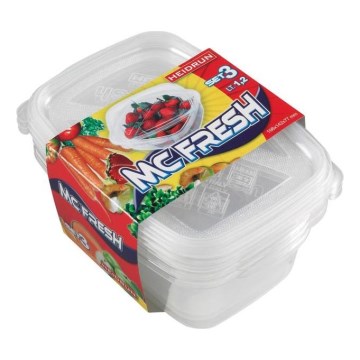 SETTI 3x Ruokasäiliö 1,2 l läpinäkyvä