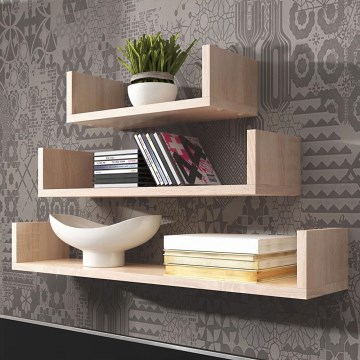 SETTI 3x Seinähylly TRIO beige