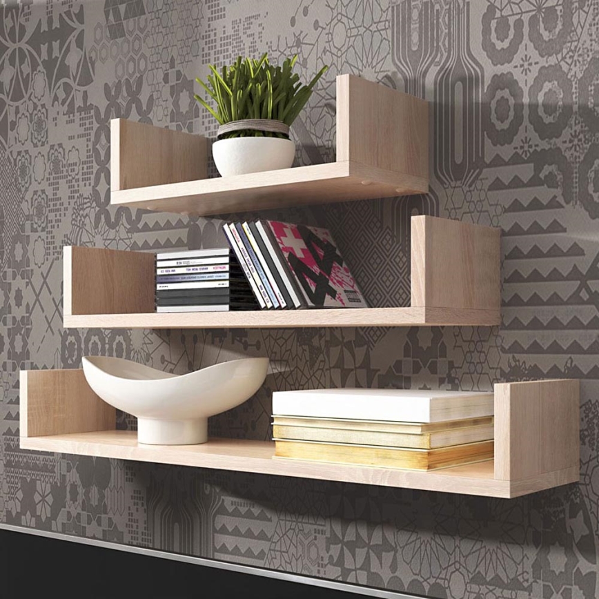 SETTI 3x Seinähylly TRIO beige