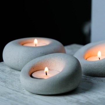 SETTI 3x Teekynttiläteline 10cm/9cm/8cm betoni