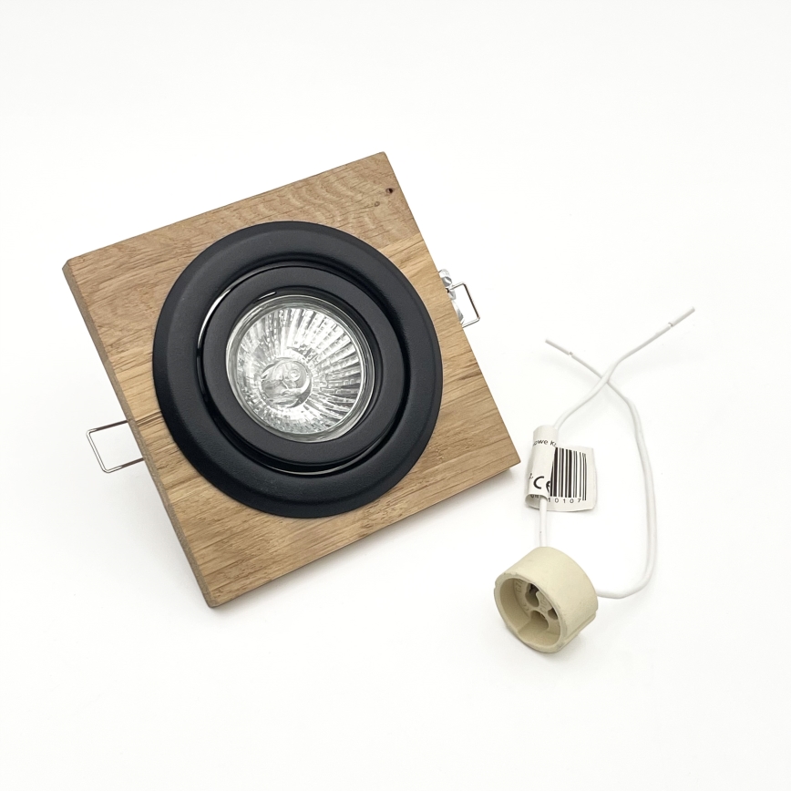 SETTI 3x Upotettu valo TOBBY 1xG9/20W/230V 11,5x11,5 cm tammi/musta