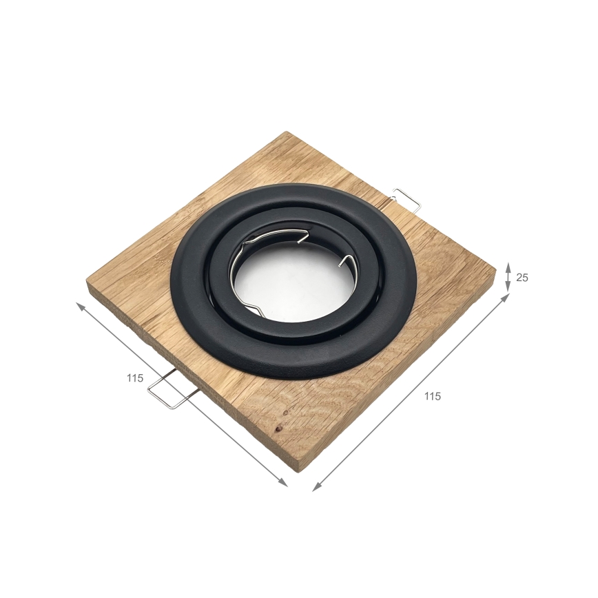 SETTI 3x Upotettu valo TOBBY 1xG9/20W/230V 11,5x11,5 cm tammi/musta