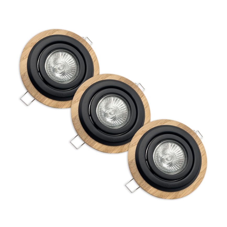 SETTI 3x Upotettu valo TOBBY 1xG9/20W/230V halkaisija 11,5 cm tammi/musta