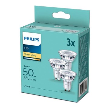 SETTI 3xLED-polttimo Philips GU10 / 4.6W / 230V 2700K