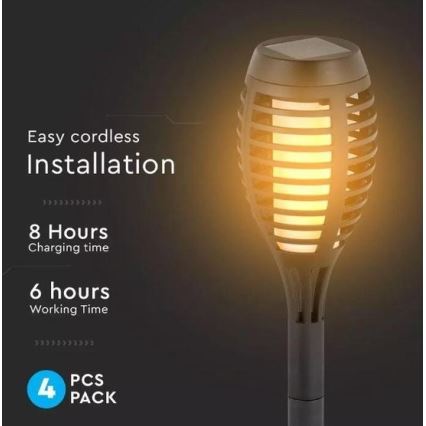 SETTI 4x LED-aurinkolamppu 4xLED/3,6V 1xAAA IP44 100 mAh