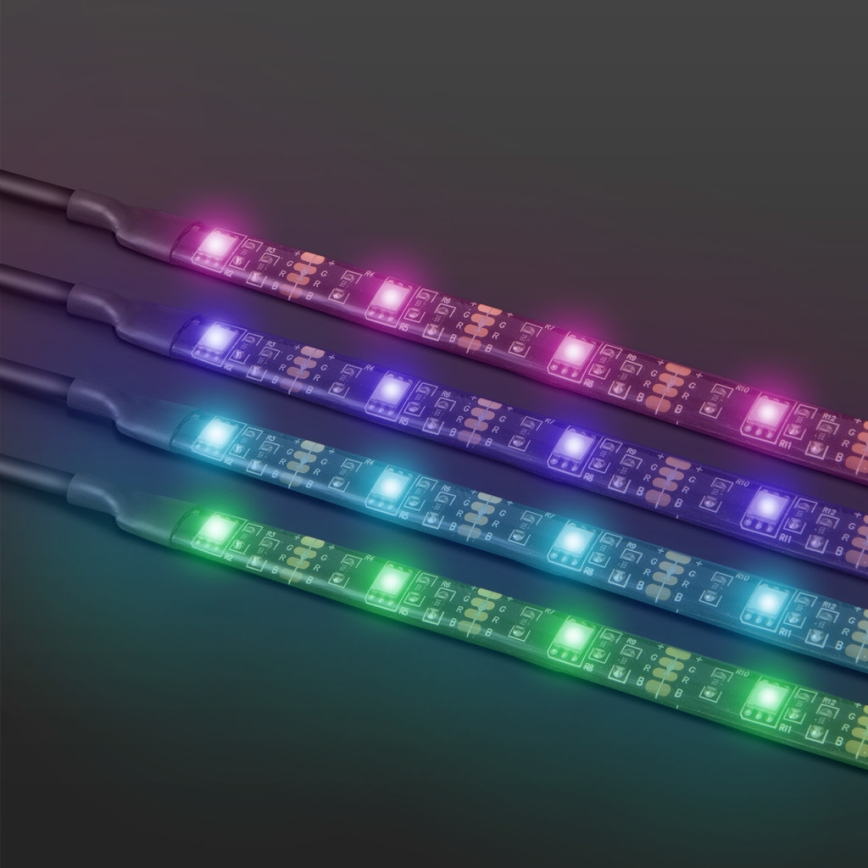 SETTI 4x LED RGB Himmennettävä nauha 2x37cm 2x70cm LED/2,66/5,04W/5V IP65 + kauko-ohjain