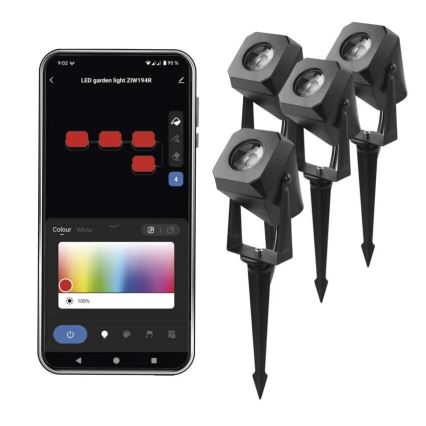 SETTI 4x LED RGBIC Himmennettävä ulko lamppu LED/7W/230V 3000-6500K IP65 Wi-Fi Tuya
