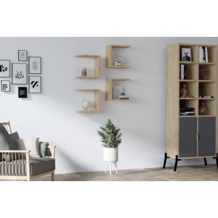 SETTI 4x Seinähylly BASE ruskea