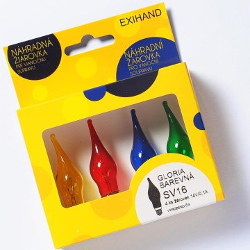 SETTI 4x Vaihtolamppu GLORIA E10/14V/0,1A värikäs Valmistettu EU