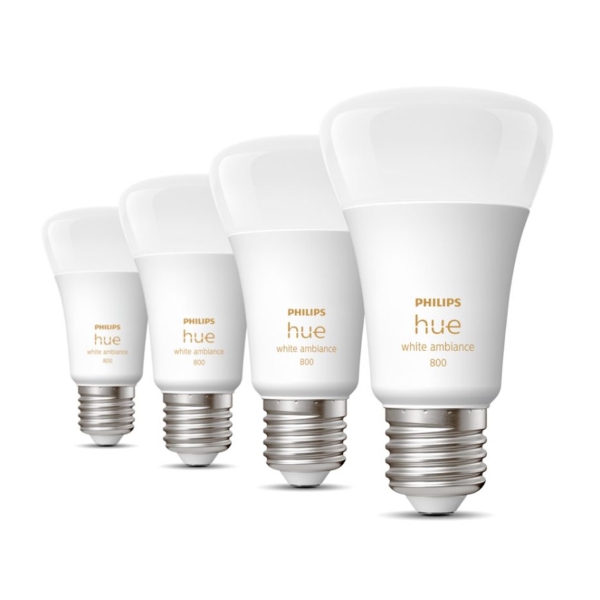 SETTI 4xLED himmennettävä polttimo Philips Hue WHITE AMBIANCE E27/6W/230V 2200-6500K