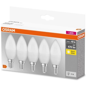 SETTI 5x LED-polttimo BASE B40 E14/4,9W/230V 2700K - Osram