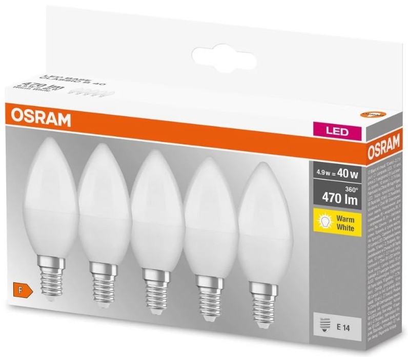 SETTI 5x LED-polttimo BASE B40 E14/4,9W/230V 2700K - Osram