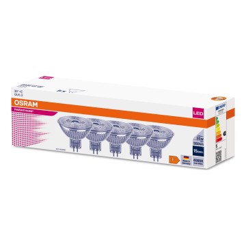 SETTI 5x LED-polttimo MR16 GU5,3/3,8W/12V 4000K 36° - Osram