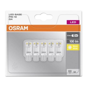 SETTI 5x LED-polttimo PIN G4/0,9W/12V 2700K - Osram