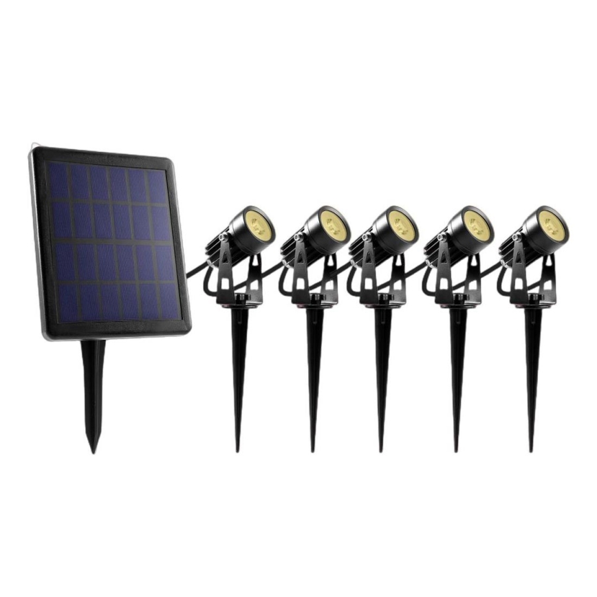 SETTI 5x LED-ulkolamppu aurinkopaneelilla LED/4000 mAh IP44