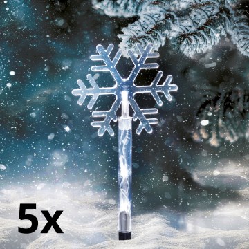 SETTI 5x LED Ulkotila Joulu lamppu LED/3xAA/kylmänvalkoinen IP44