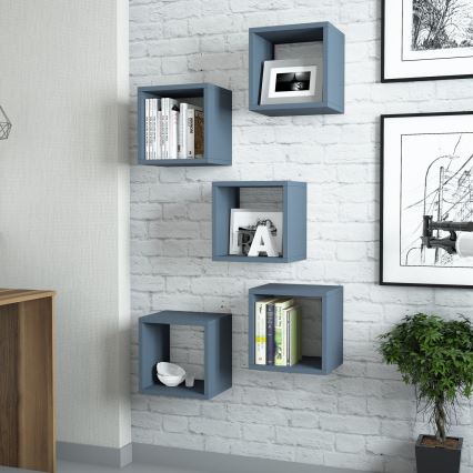 SETTI 5x Seinähylly BOX sininen