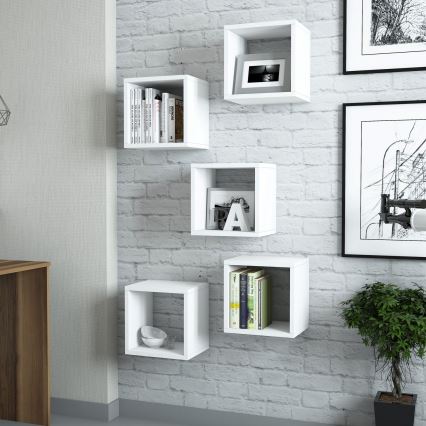 SETTI 5x Seinähylly BOX valkoinen