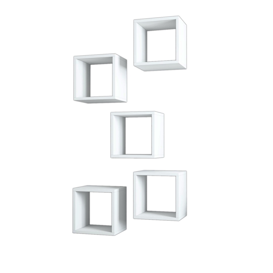 SETTI 5x Seinähylly BOX valkoinen