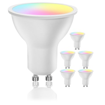 Setti 6 kpl LED RGBW himmennettäviä GU10-polttimoita 6,5W/230V 2700–6500K Wi-Fi - Aigostar