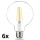 SETTI 6x Himmennettävä LED-polttimo VINTAGE G93 E27/8W/230V 2700K