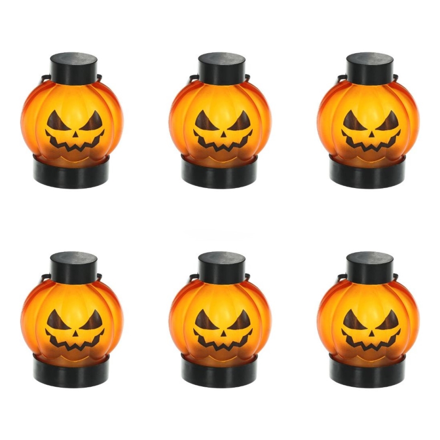 SETTI 6x LED Koriste HALLOWEEN LED/1xCR2032/lämpimänvalkoinen kurpitsat