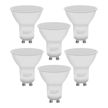 SETTI 6x LED-polttimo ECOLINE GU10/6W/230V 4000K - Brilagi