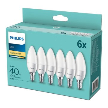 SETTI 6x LED-polttimo Philips E14/5,5W/230V 2700K