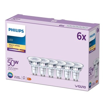 SETTI 6x LED-polttimo Philips GU10/4,6W/230V 2700K