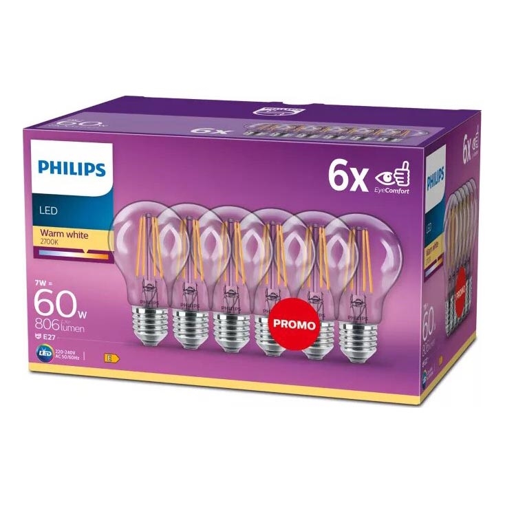 SETTI 6x LED-polttimo VINTAGE Philips E27/7W/230V 2700K