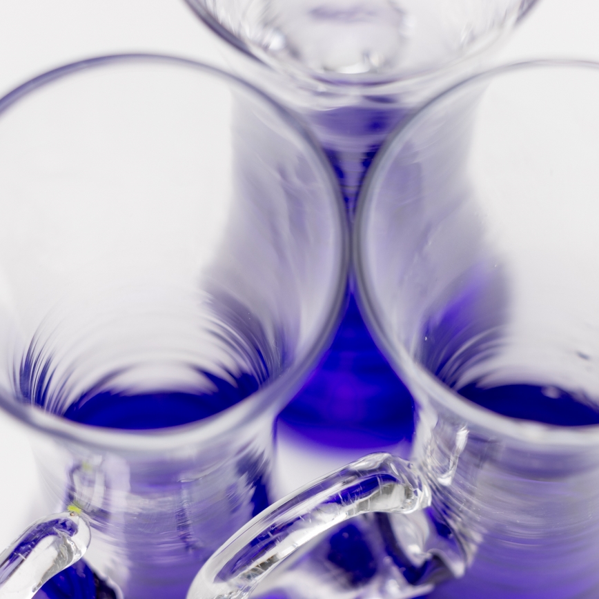 Setti 6x liköörilasi kahvalla violetti
