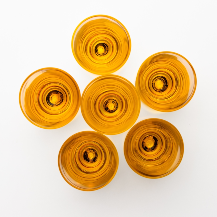 Setti 6x shottilasi 25 mm läpinäkyvä keltainen