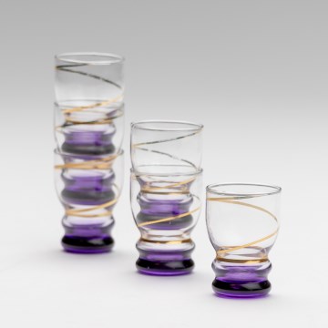 Setti 6x shottilasi läpinäkyvä violetti