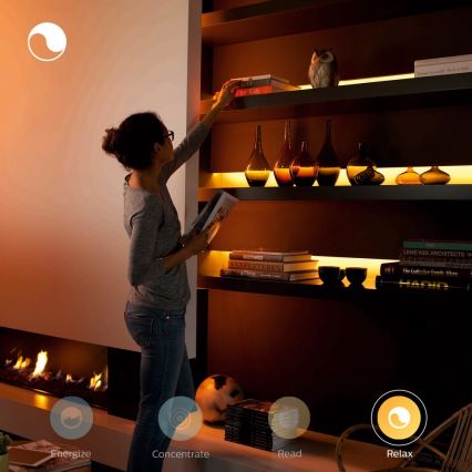 SETTI - LED RGBW Himmennettävä nauha Philips Hue WHITE AND COLOR AMBIANCE 2m LED/20W/230V + nauha 1m LED/11W/12V