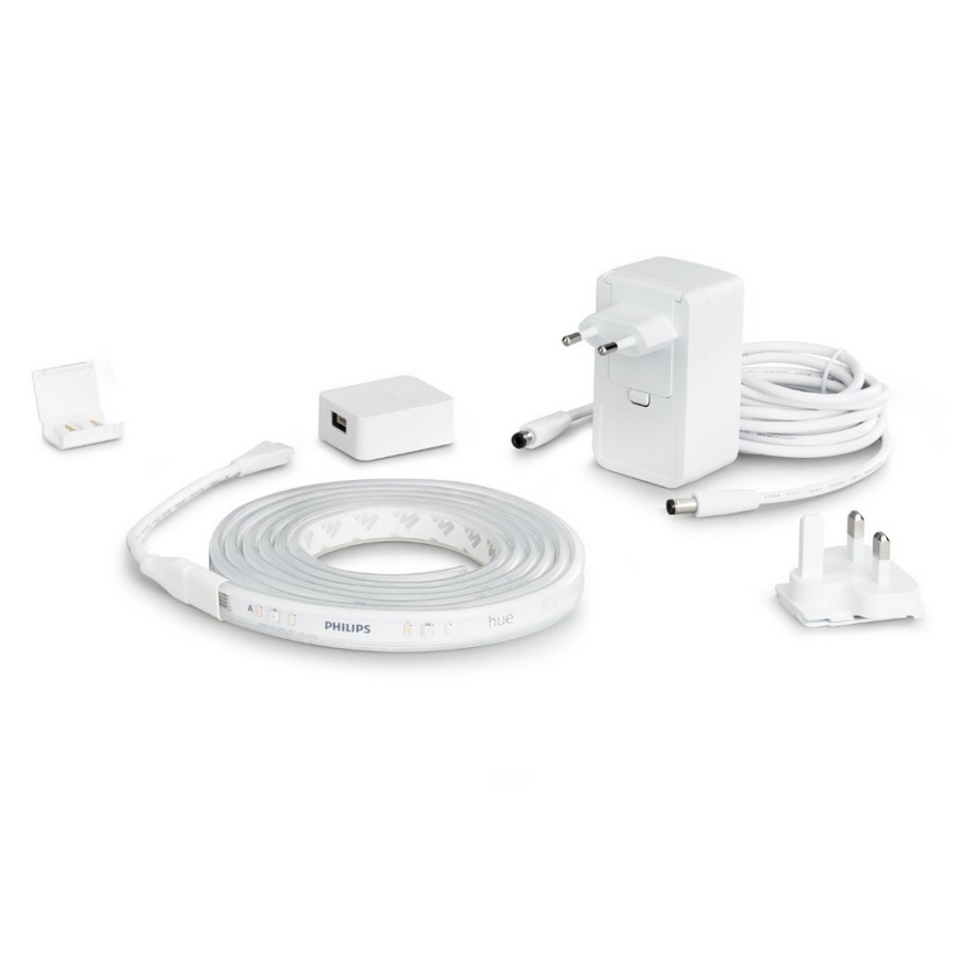 SETTI - LED RGBW Himmennettävä nauha Philips Hue WHITE AND COLOR AMBIANCE 2m LED/20W/230V + nauha 1m LED/11W/12V