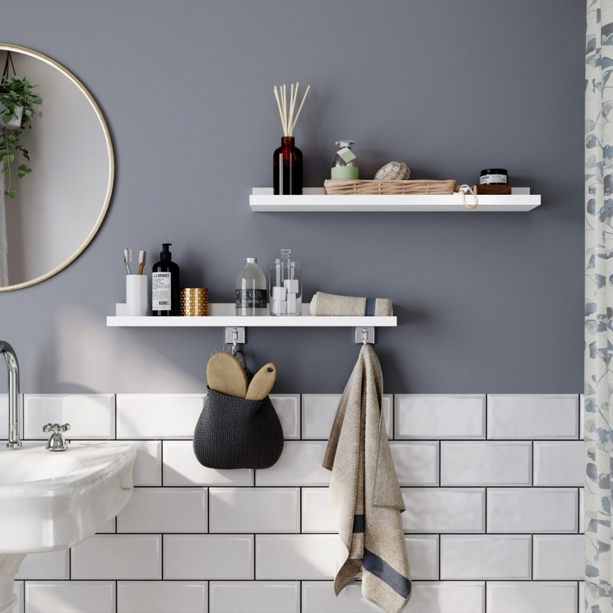 SHELFY-seinähyllysetti, 2 kpl, valkoinen