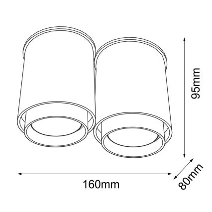 Shilo 1116 - Kattovalaisin IGA 2xGU10/15W/230V musta