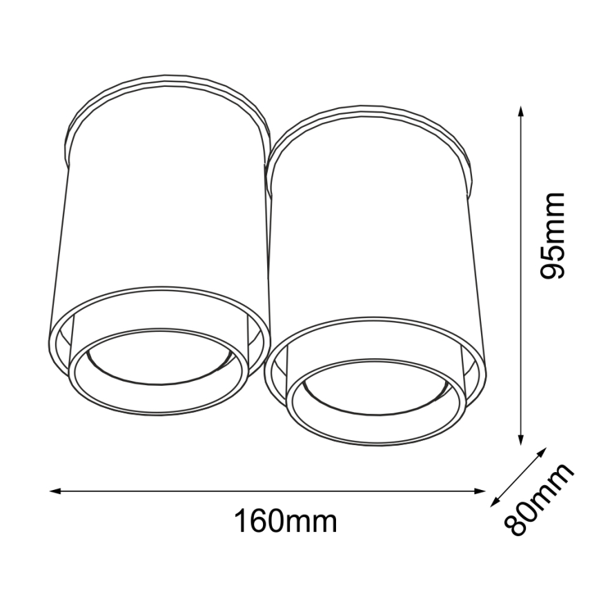 Shilo 1116 - Kattovalaisin IGA 2xGU10/15W/230V musta