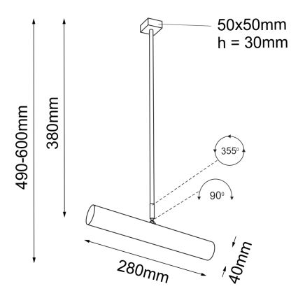 Shilo - Kattokruunu tangossa 1xGU10-MR11/15W/230V musta