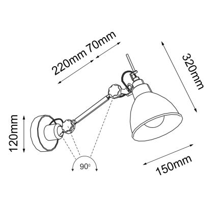 Shilo - Seinälamppu 1xE27/15W/230V musta