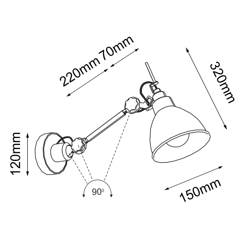 Shilo - Seinälamppu 1xE27/15W/230V musta