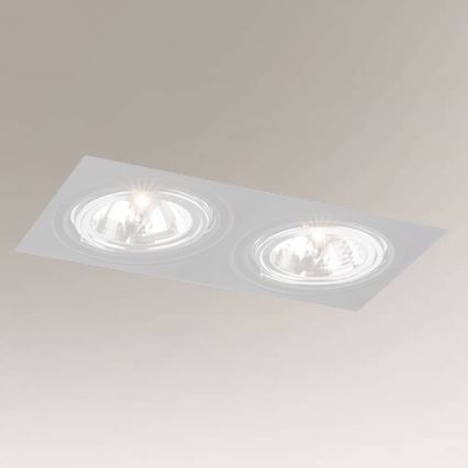 Shilo - Upotettava valo 2xGU10/15W/230V valkoinen