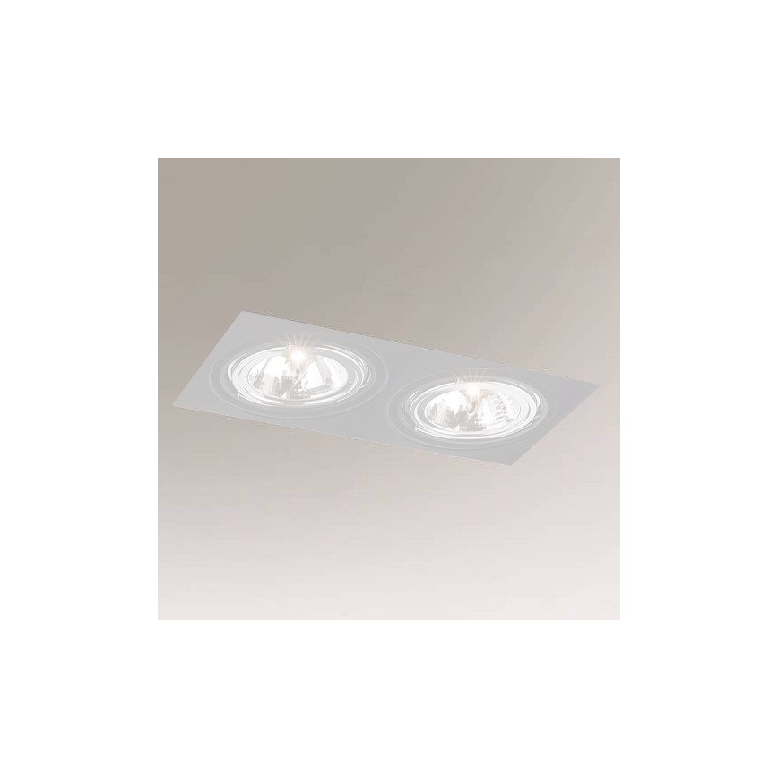 Shilo - Upotettava valo 2xGU10/15W/230V valkoinen